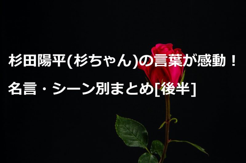 杉田陽平 杉ちゃん の言葉が感動 名言 シーン別まとめ 後半 Tats Blog